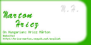 marton hricz business card